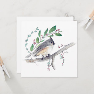 Titmouse Art Bird Card Karte