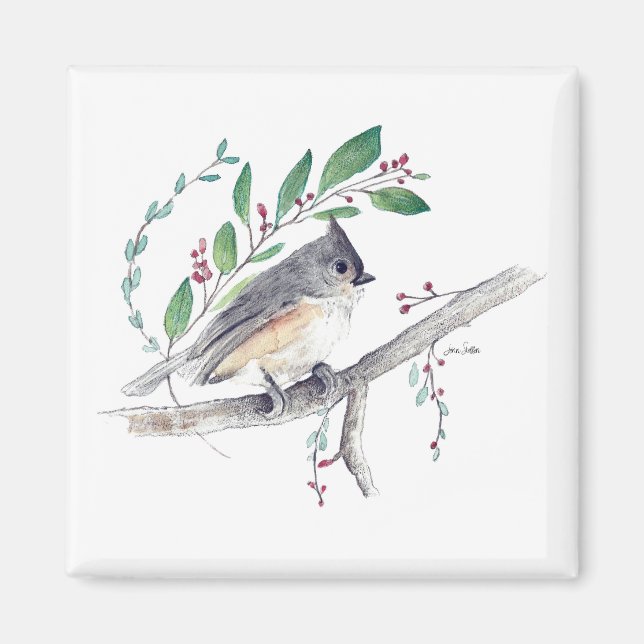 Titmouse Bird Art Magnet (Vorne)