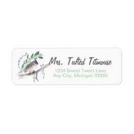 Titmouse Bird Art Return Label