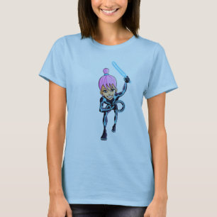 Titre :  Capot de T-shirt de guerrière de fille de