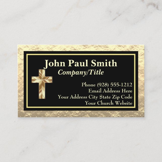 Titre De L'Entreprise Cartes de visite Or Et Noir (Devant)