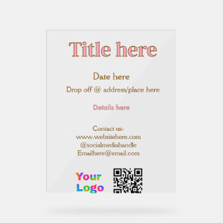 titre scanner QR contact logo ici lieu date entrep