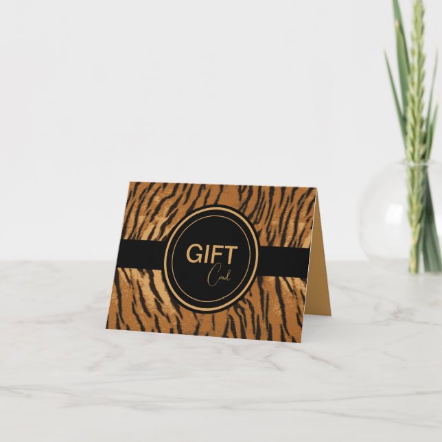 Titulaire de carte cadeau Chic Black and Tan Tiger (Devant)