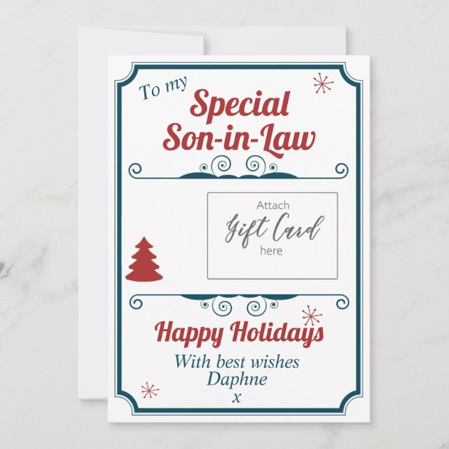 Titulaire de carte cadeau de Noël personnalisé (Devant)