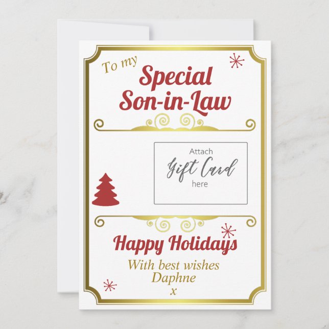Titulaire de carte cadeau de Noël Son In Law (Devant)