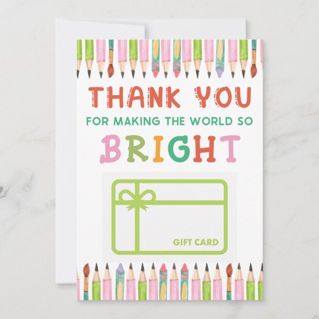 Titulaire de carte cadeau Merci Bright World (Devant)