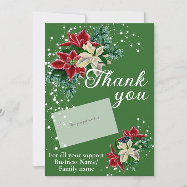 Titulaire de carte cadeau Merci d'affaires Poinset (Devant)