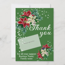Titulaire de carte cadeau Merci d'affaires Poinset
