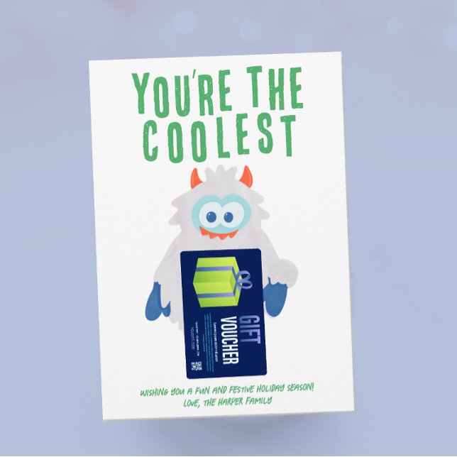 Titulaire de carte cadeau Whimsical Yeti Holiday (Créateur téléchargé)