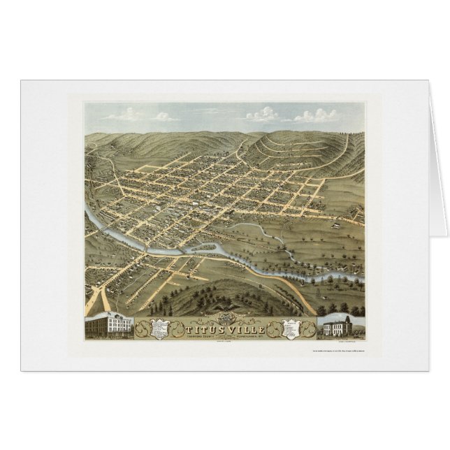 Titusville, carte panoramique de PA - 1871 (Devant horizontal)