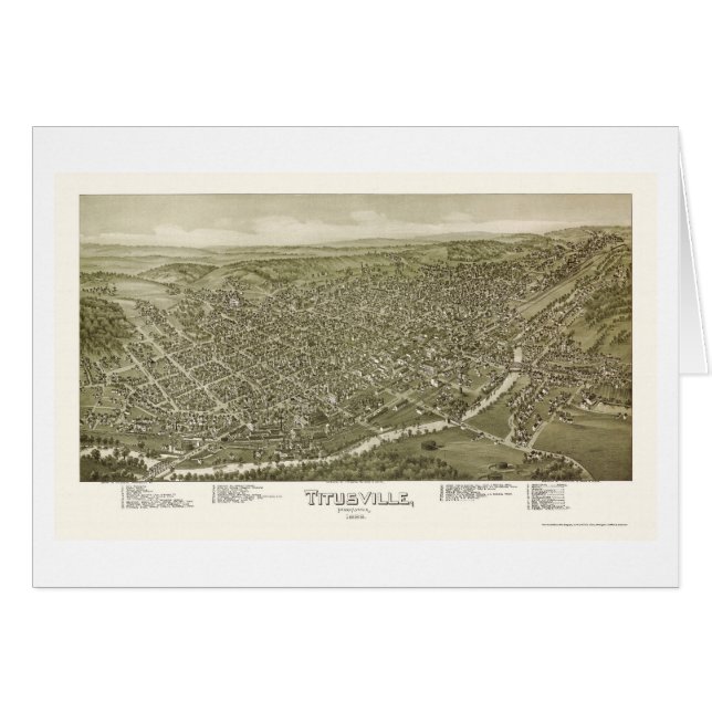 Titusville, panoramische Karte PAs - 1895 (Vorderseite (Horizontal))