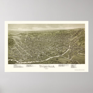 Titusville, panoramische Karte PAs - 1895 Poster