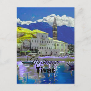 Tivat Montenegro, moderne Postkarte, Küstenreise A Feiertagspostkarte