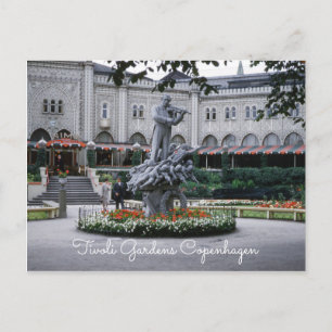 Tivoli Gardens Vintag Vergnügungspark Kopenhagen Postkarte