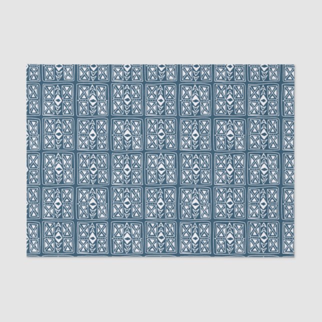 Tivoli Tile Blue White Pattern Seidenpapier (Vorderseite)