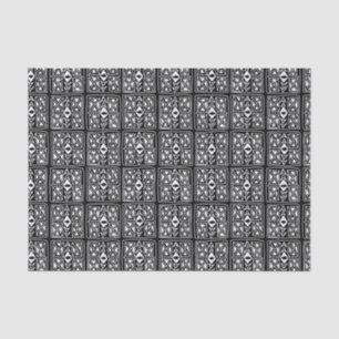 Tivoli Tile Schwarz-weißes Muster Seidenpapier