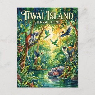 Tiwai Island Wildlife Sanctuary Sierra Leone -> Ti Postkarte