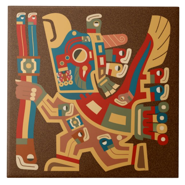 Tiwanaku Sun Kriegers-Fliese Fliese (Vorderseite)