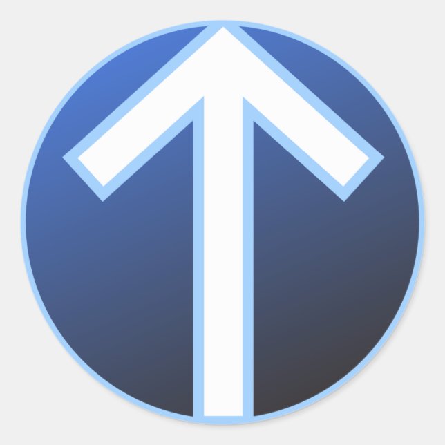 Tiwaz Teiwaz Tyr Warrior Rune Runder Aufkleber (Vorderseite)