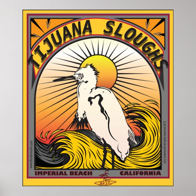 TIYUANA SLOUGHS IMPERIAL STRAND KALIFORNIEN SURFEN POSTER (Vorne)