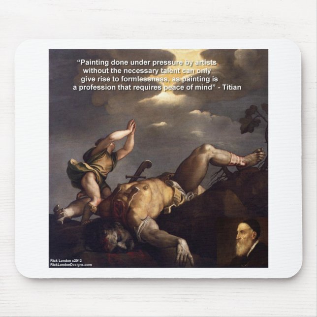 Tizian Zitat & David/Goliath Malgeschenke Mousepad (Vorne)