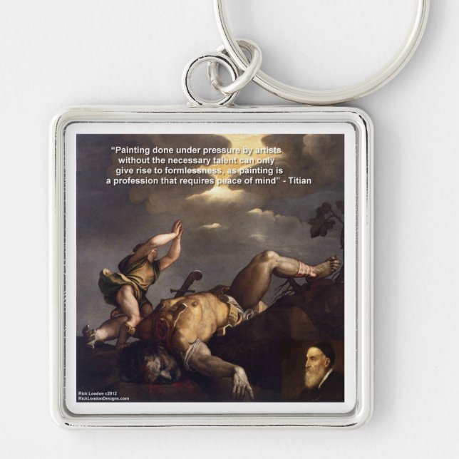 Tizian Zitat & David/Goliath Malgeschenke Schlüsselanhänger (Vorne)