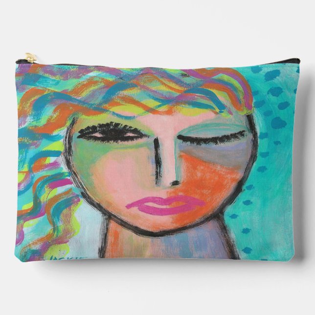 Tizzy Original Abstrakte Kunst Zubehörtasche (Vorderseite)