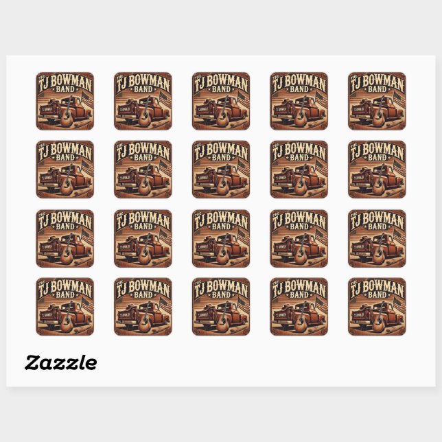 TJ Bowman Band Stickers (Blatt)