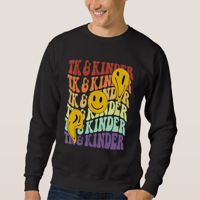 TK and Kinder retro smile face Back To School kind Sweatshirt (Vorderseite)