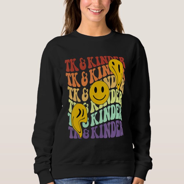 TK and Kinder retro smile face Back To School kind Sweatshirt (Vorderseite)