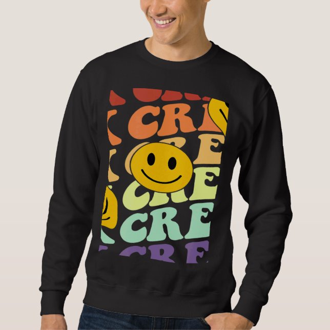 Tk crew squad retro smile face Back To School kind Sweatshirt (Vorderseite)