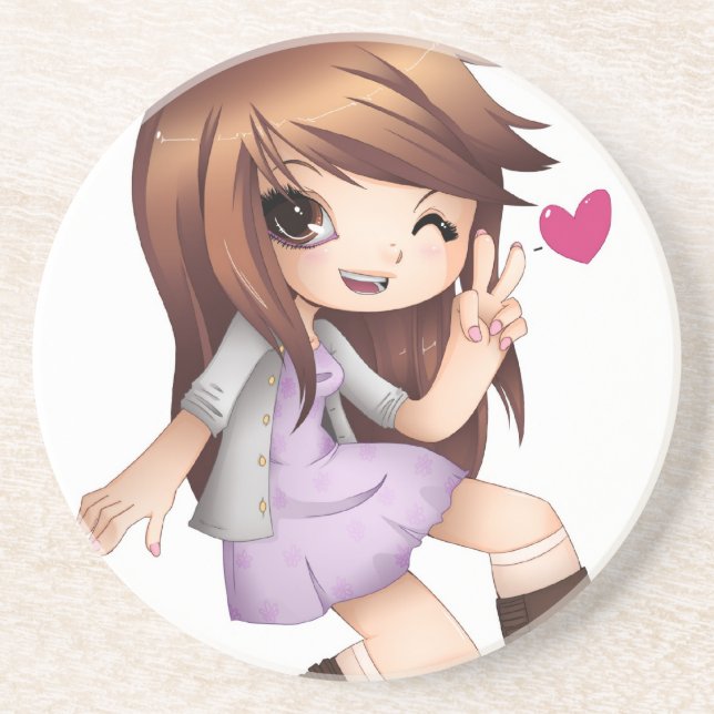 TK dessous de verre en grès chibi (Devant)