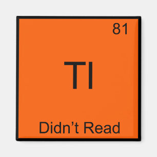 TL;DR Chemie-Element-Symbol Lustig TLDR Magnet