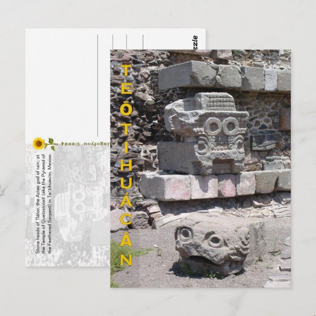 Tláloc, Teōtihuácān, Mexique - carte postale (Devant / Derrière)