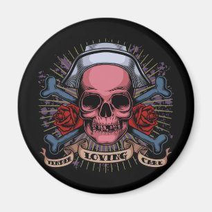 TLC Nurse Skull Magnet
