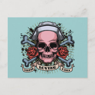 TLC Nurse Skull Postkarte