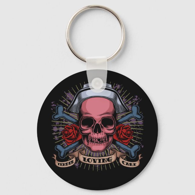 TLC Nurse Skull Schlüsselanhänger (Vorderseite)