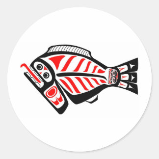 Tlingit Halibut Runder Aufkleber