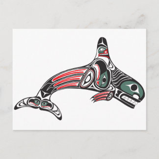 Tlingit Killer Whale & Eagle Postkarte
