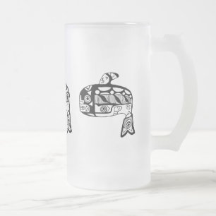 Tlingit-Wal der amerikanischen Ureinwohner Mattglas Bierglas