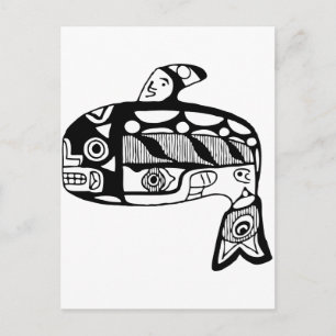 Tlingit-Wal der amerikanischen Ureinwohner Postkarte