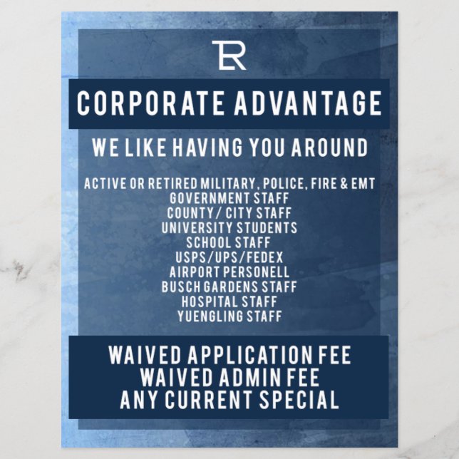TLR Corporate Advantage Flyer (Vorne)