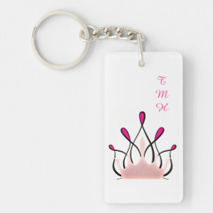 TMH SAMMLUNG - rosa Acrylkraut-Schlüsselanhänger Schlüsselanhänger
