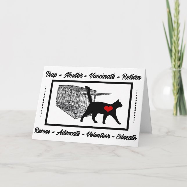 TNR Cat Rescue Trap Neuter Return Adoptier Volunte Dankeskarte (Vorderseite)