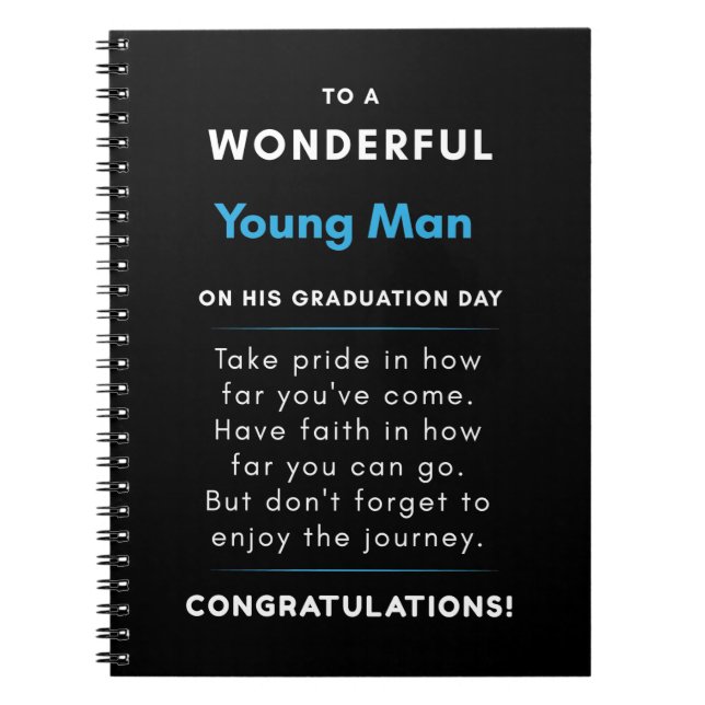 To A Wonderful Young Man On His Graduation Day Notizblock (Vorderseite)