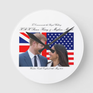To Commemorate the Royal Wedding Harry and Meghan Runde Wanduhr