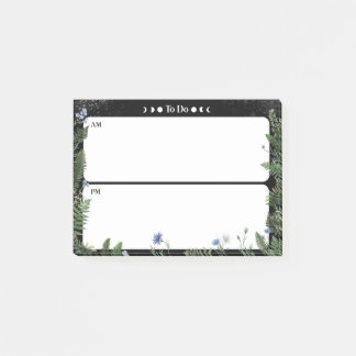 To-Do AM/PM Post-it Notiz - Dunkles Whimsical Desi