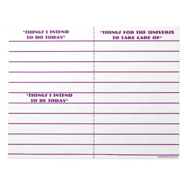 "To do, Be, To Manifest" Notepad (Lila) Notizblock (Vorderseite)