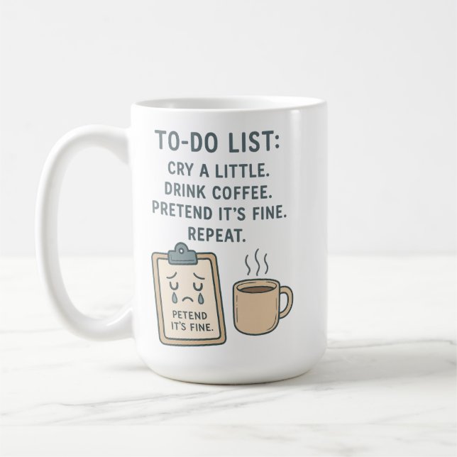 To-Do List Funny Coffee Lover Mug Kaffeetasse (Links)