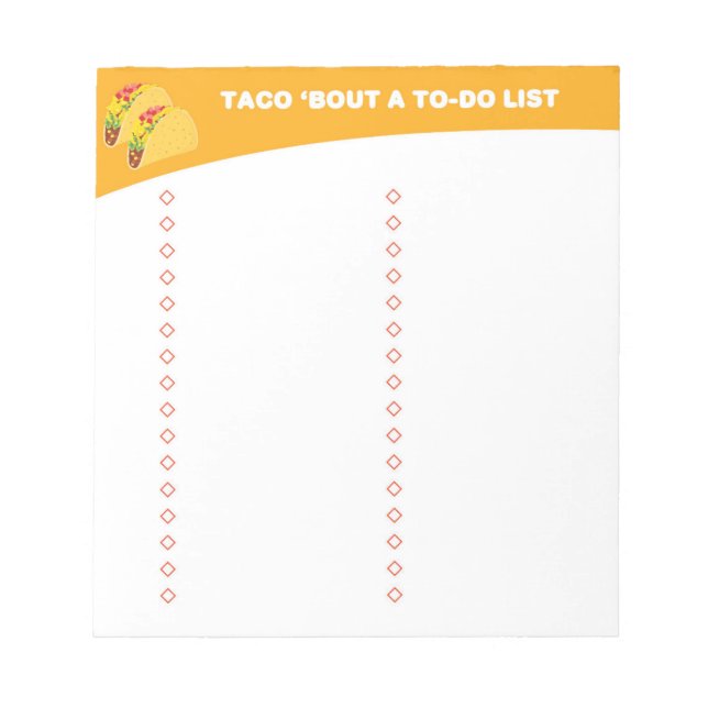 To Do List - Taco Lovers Gift - Taco Notizblock (Vorderseite)